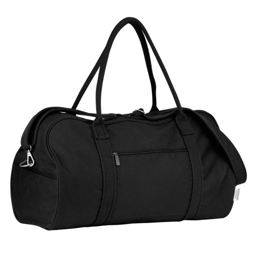 Recycled Canvas Duffle Bags Black Straps